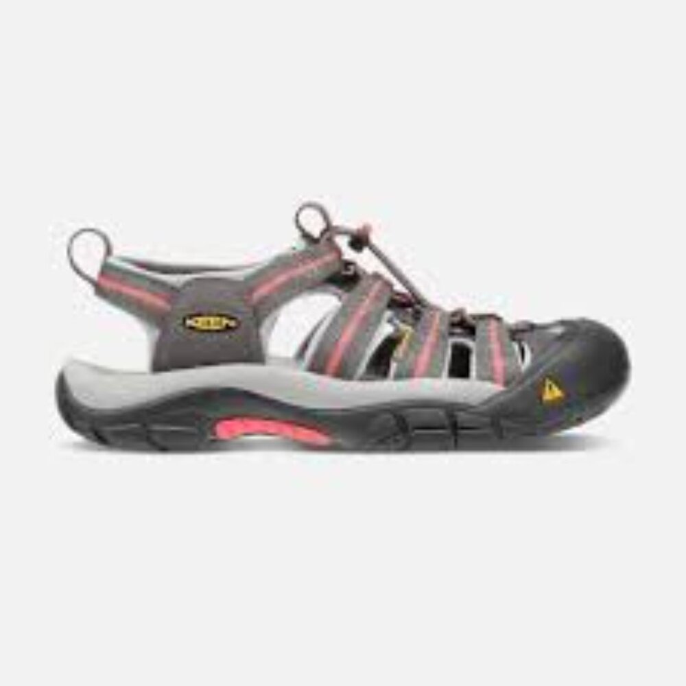 Keen Boy's Gray Hot Coral Newport H2 1010955 Outdoor Trail Trekking Sandal Sz 8